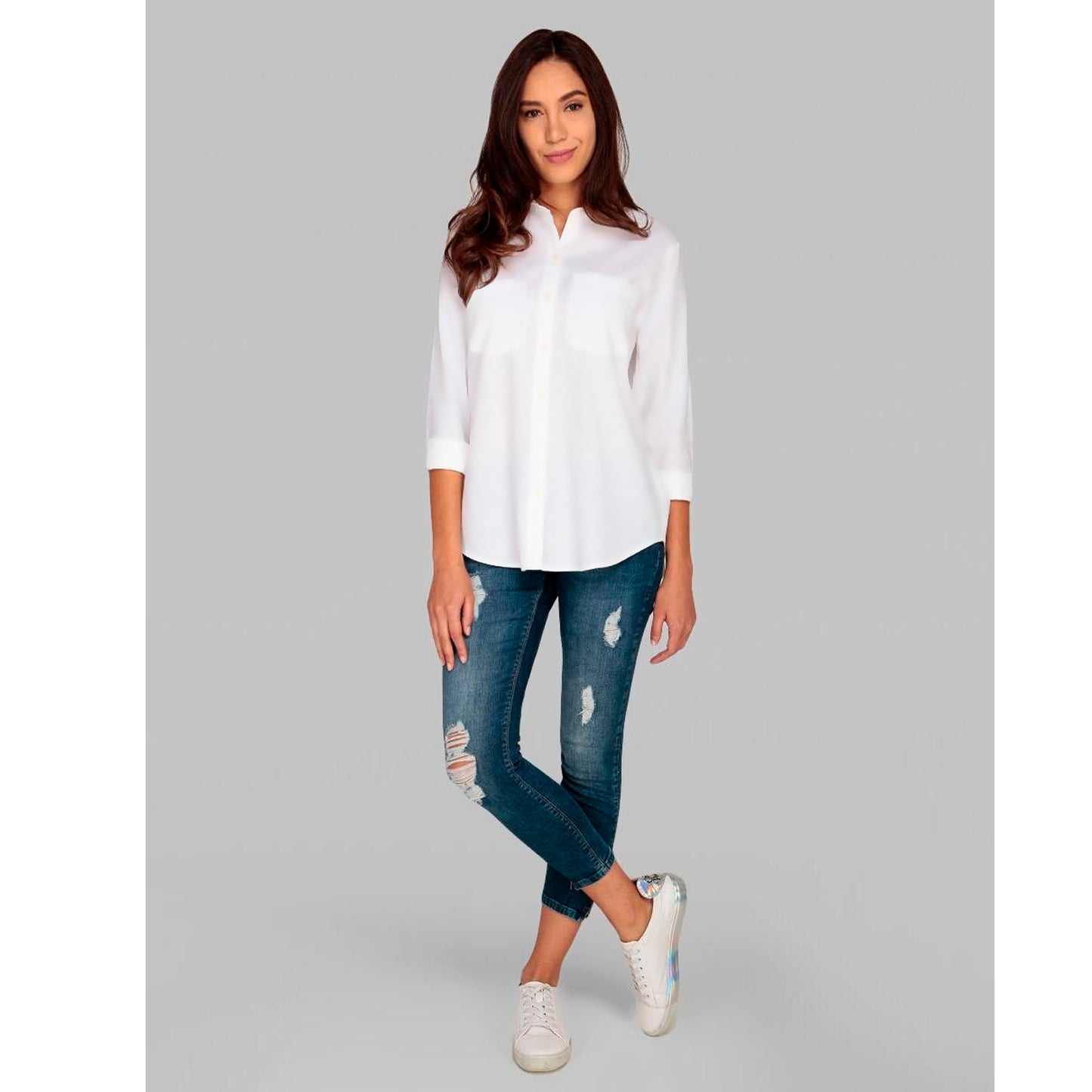 Camisa Casual Sin Cuello Marca Losan® Mod.222-3001al