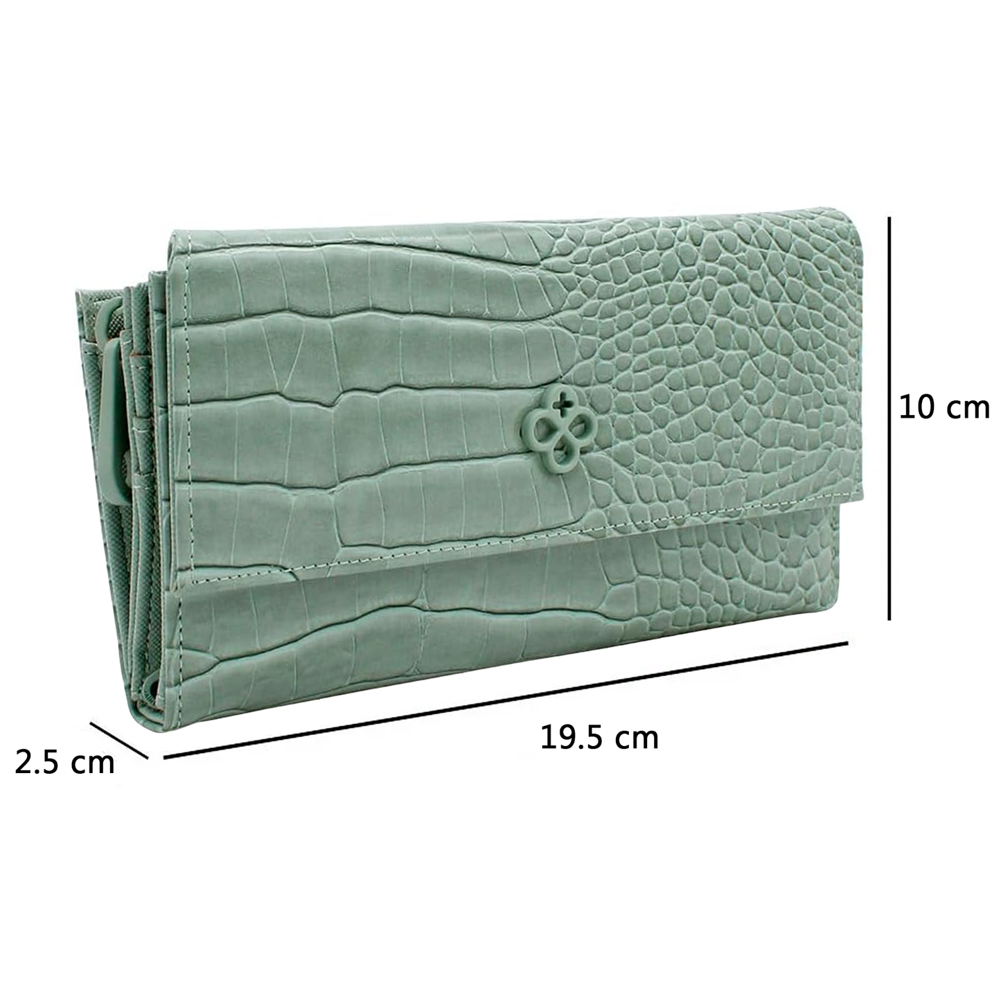 Cartera Mediana Crossbody Para Dama Mod. Ji 532 Jaime Ibiza® Aqua Croco