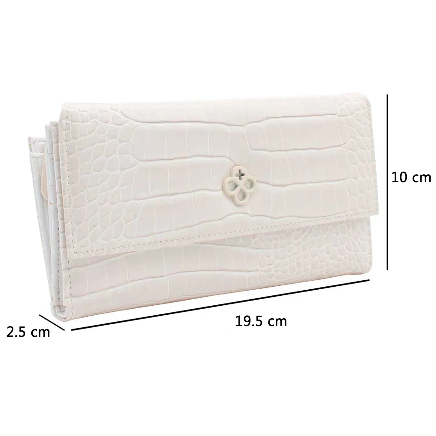 Cartera Mediana Crossbody Para Dama Mod. Ji 532 Jaime Ibiza® Blanco Croco