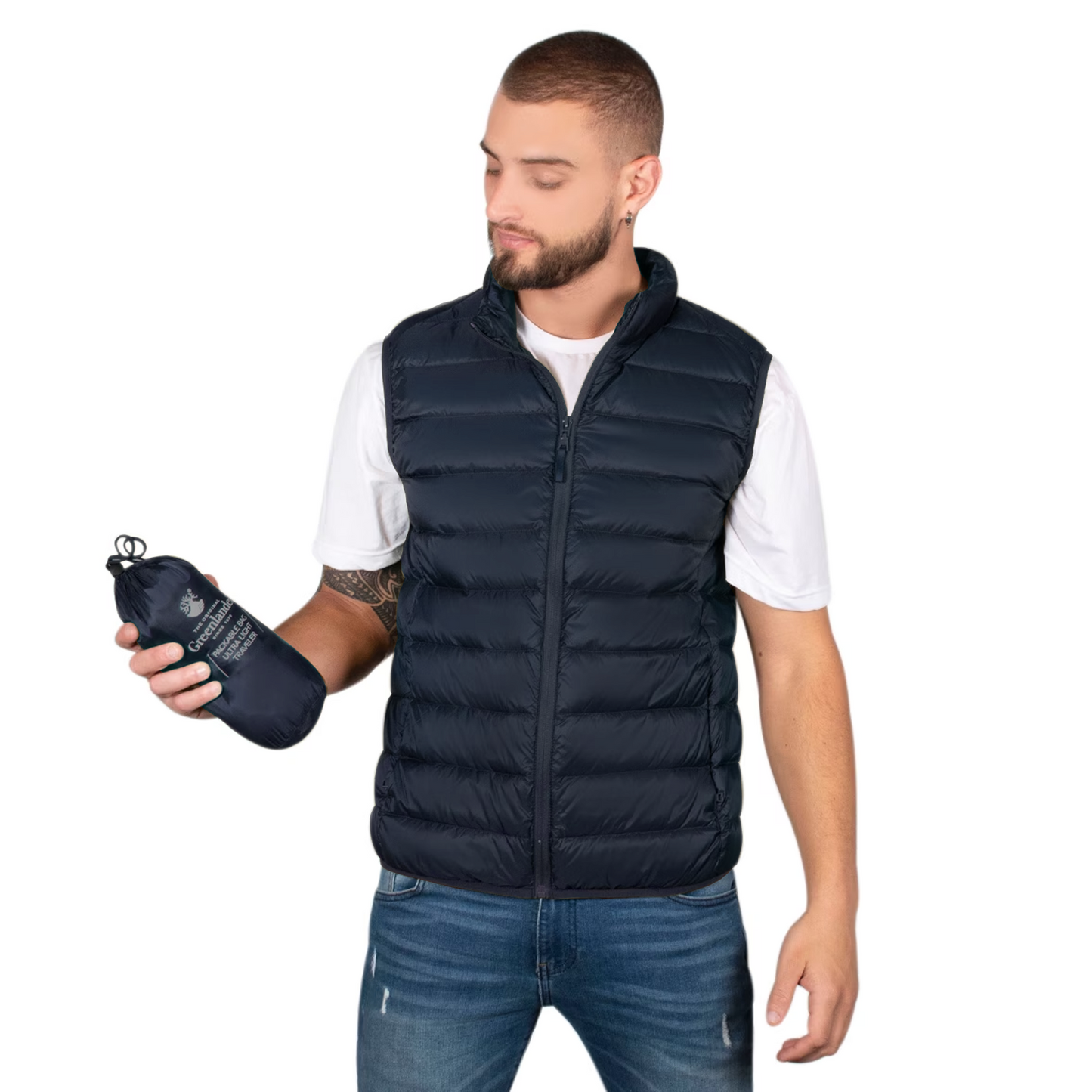 Chaleco De Hombre Mod.cw83-vpol8720 Azul Oscuro Marca Greenlander®