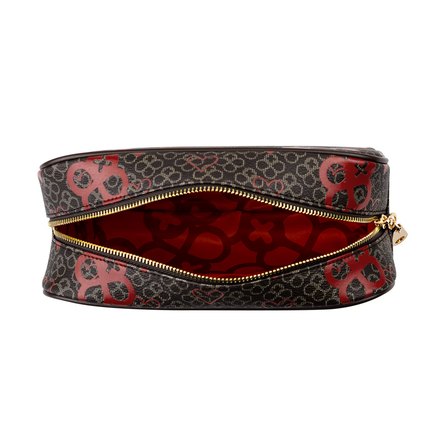 Cosmetiquera Pequeña Mod. Ji248 Marca Jaime Ibiza® Chocolate Corazones