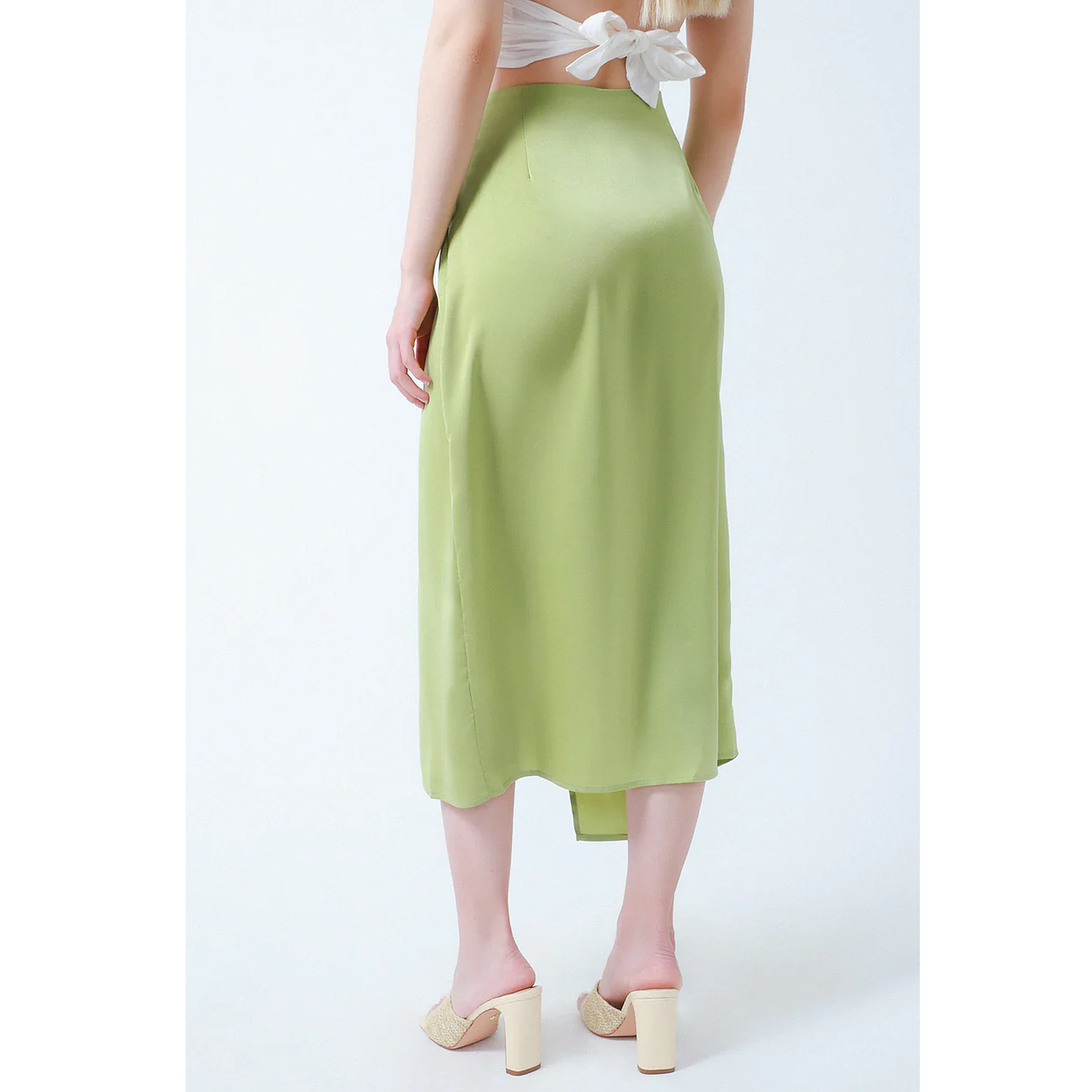 Falda Larga Midi Plisado Frontal Mod.dfmi0377 Marca Lob®