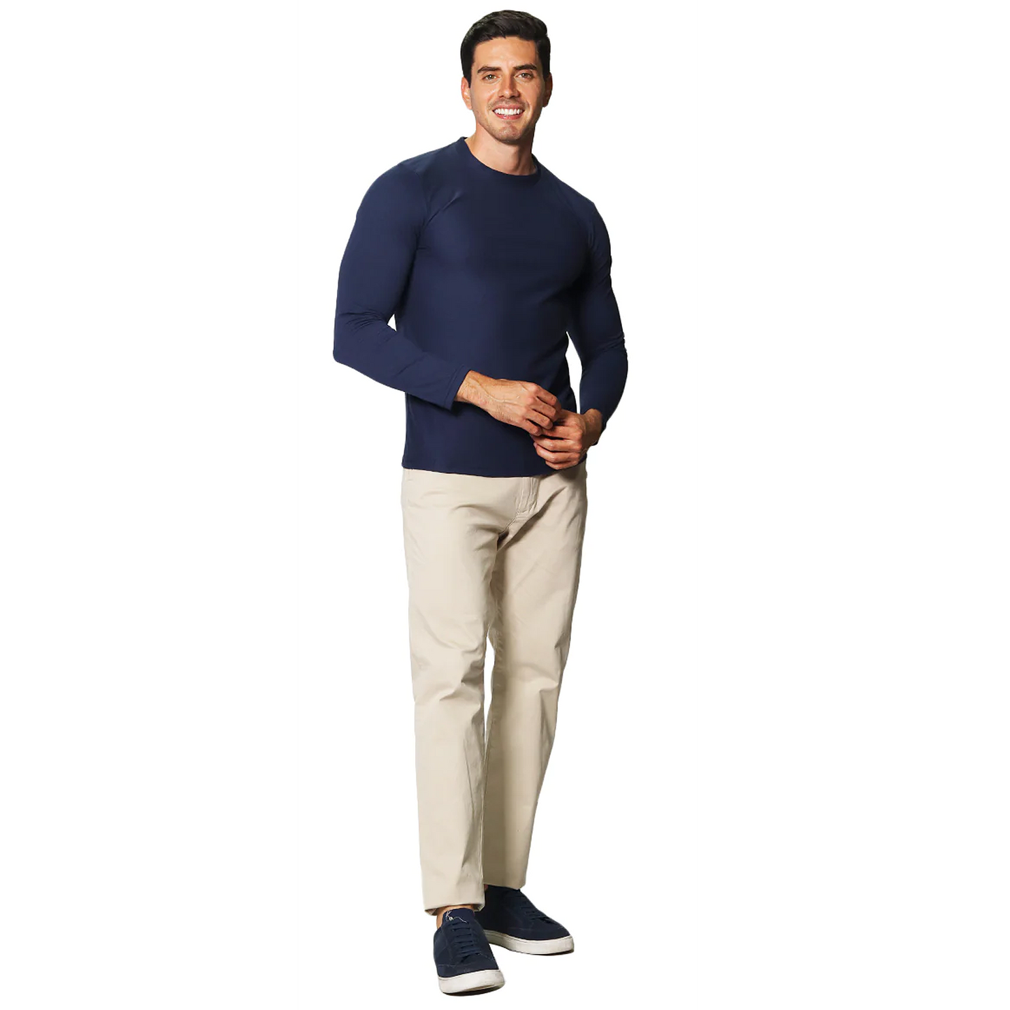 Playera De Hombre Manga Larga Mod.a35302 Marca Bobois®