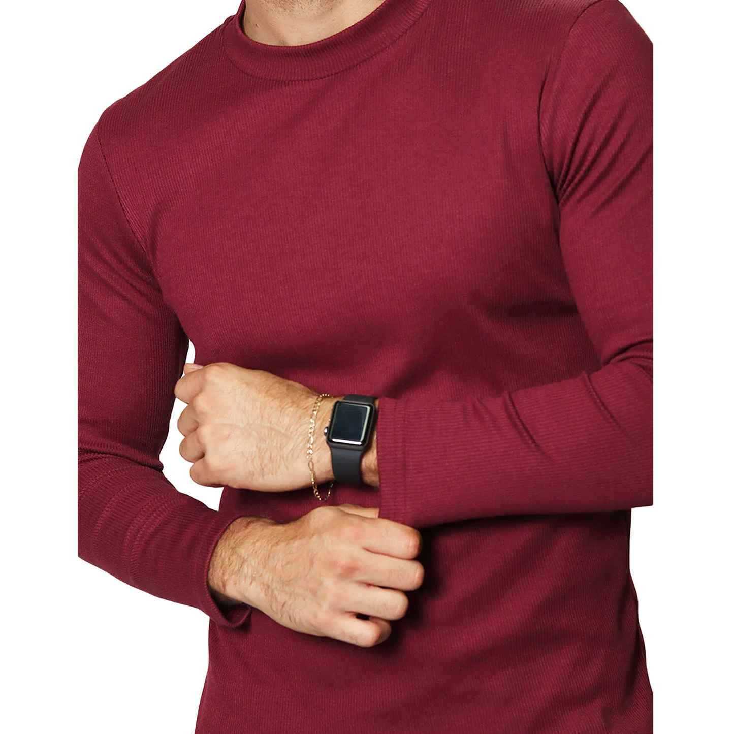 Playera De Hombre Manga Larga Mod.a35303 Marca Bobois®