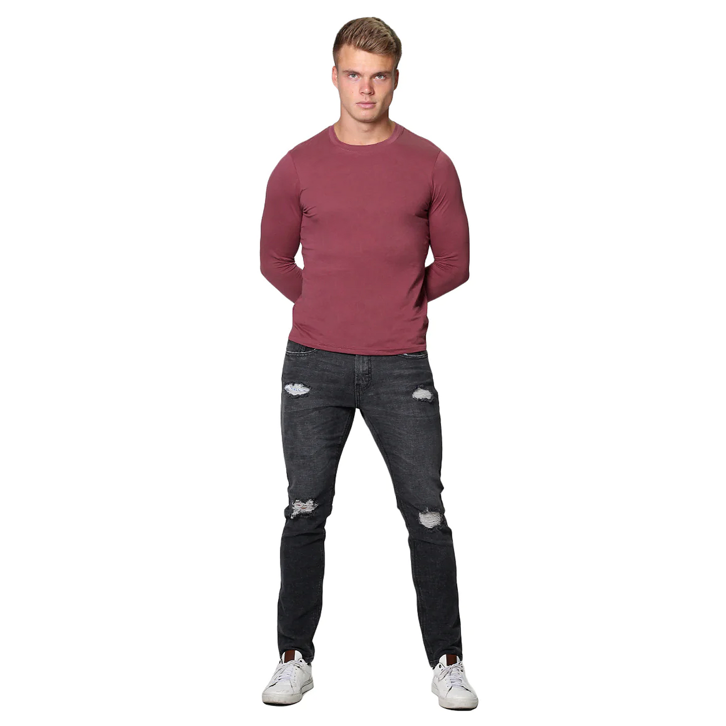 Playera Manga Larga Para Hombre Mod. A25303 Marca Bobois®