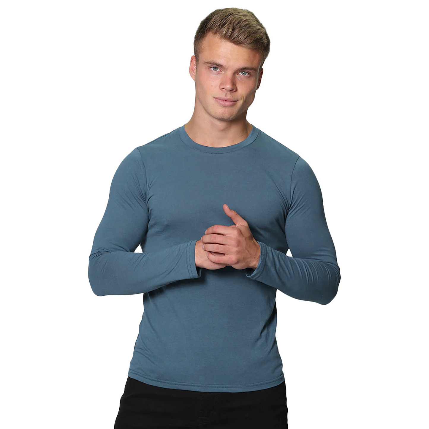 Playera De Hombre Manga Larga Mod.a25303 Marca Bobois®