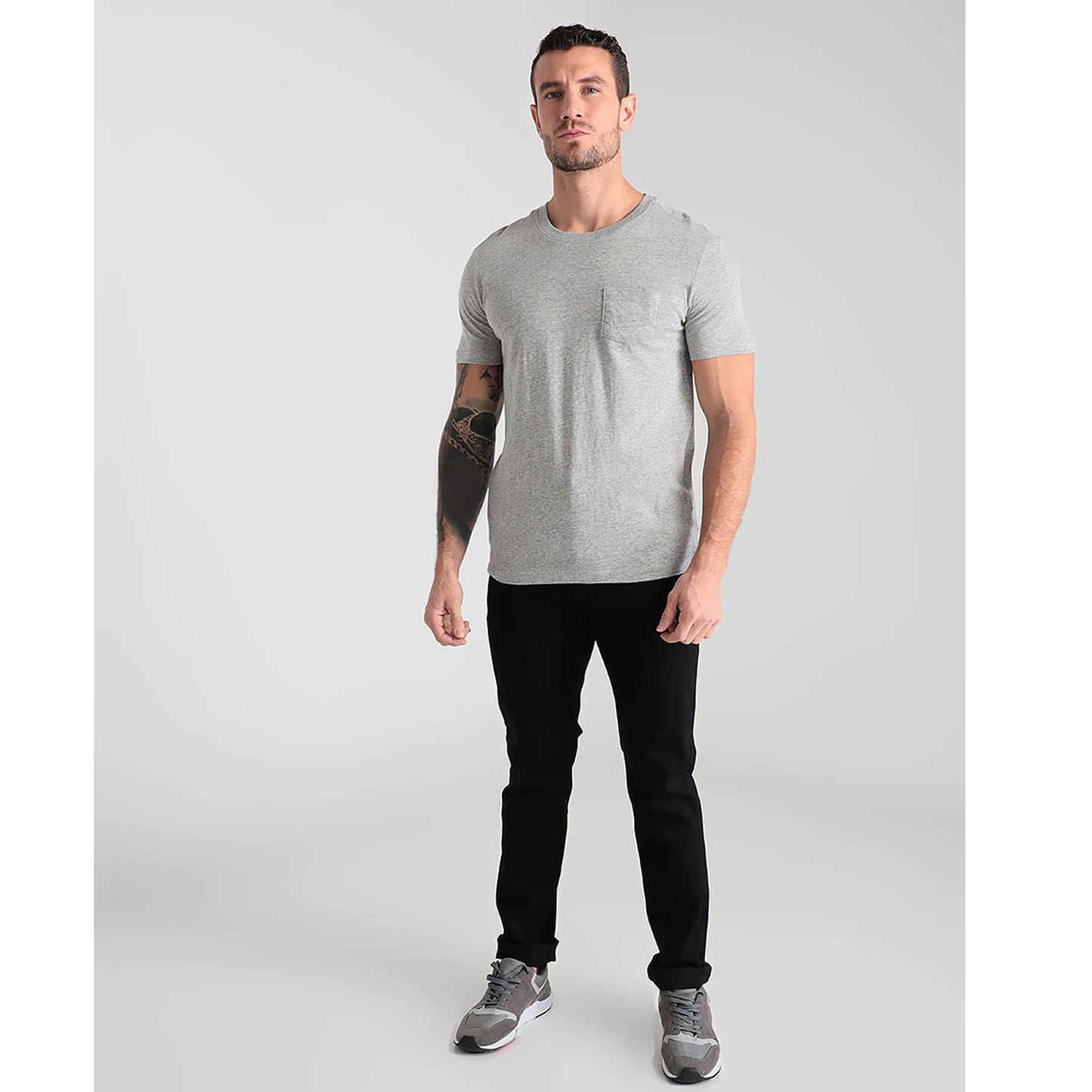 Playera Casual Básica De Hombre Marca Losan® GRIS