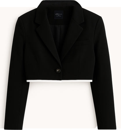 Blazer Casual Corto Para Dama Mod. Bj07377 Marca. Blashe® Negro