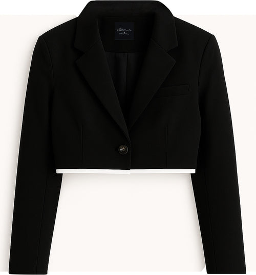 Blazer Casual Corto Para Dama Mod. Bj07377 Marca. Blashe® Negro