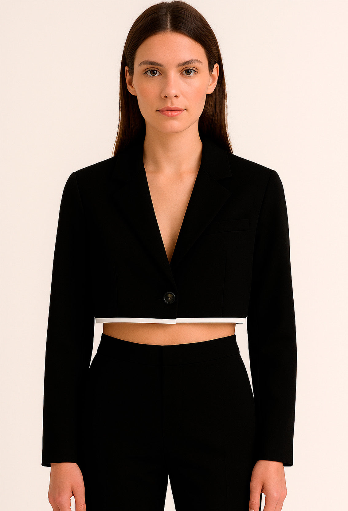 Blazer Casual Corto Para Dama Mod. Bj07377 Marca. Blashe® Negro