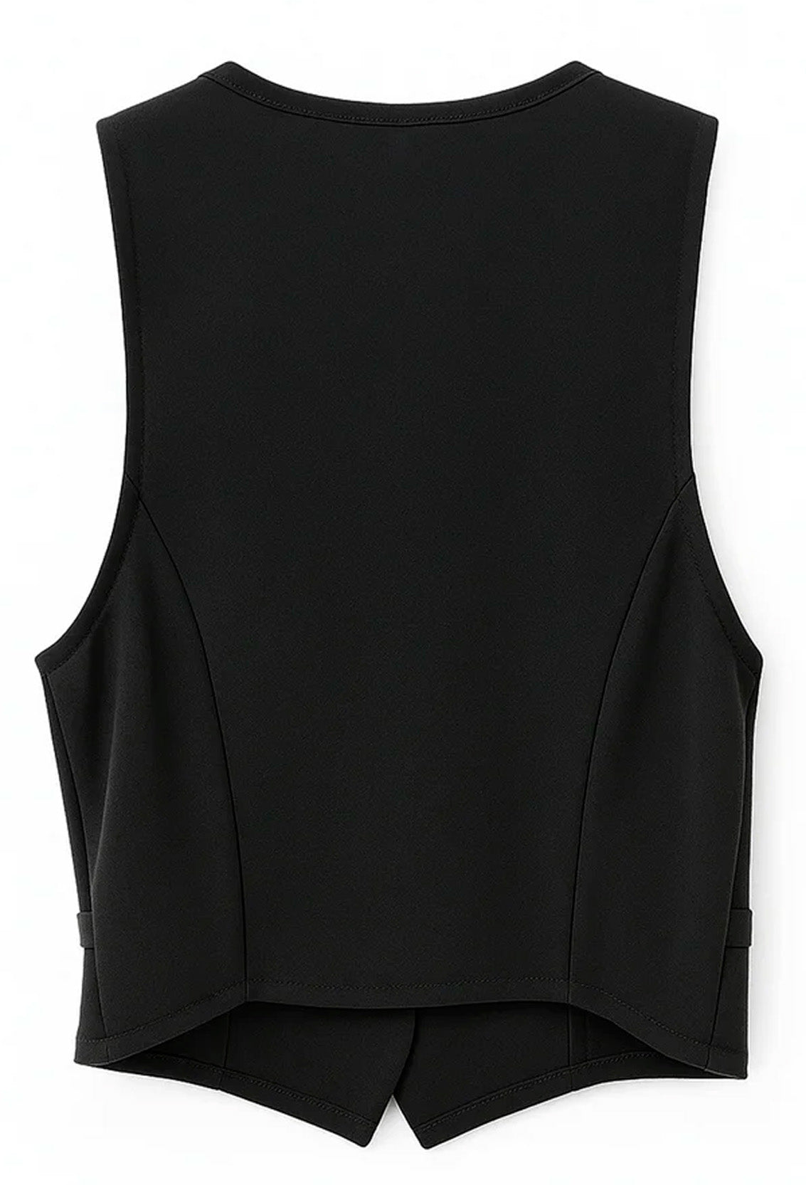 Conjunto Casual Chaleco + Pantalón Mod. Ip9098 Marca Iris® Negro Lisa