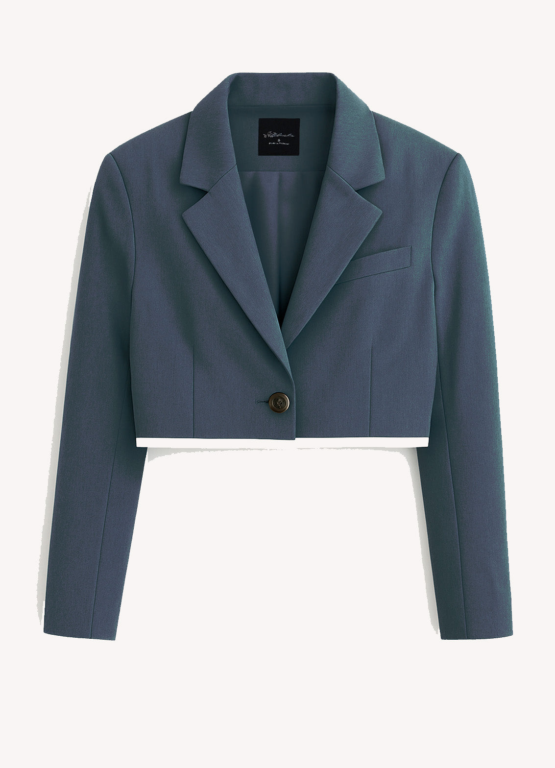 Blazer Casual Corto Para Dama Mod. Bj07377 Marca. Blashe® Gris Oscuro