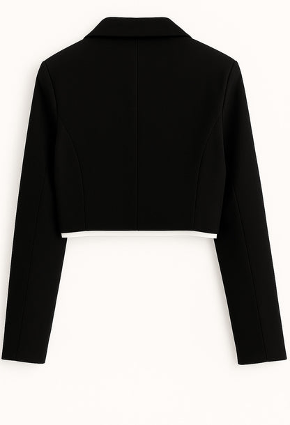 Blazer Casual Corto Para Dama Mod. Bj07377 Marca. Blashe® Negro