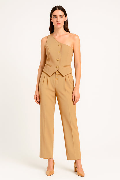 Conjunto Traje Chaleco Mujer Mod. 151bge Aldrete®
