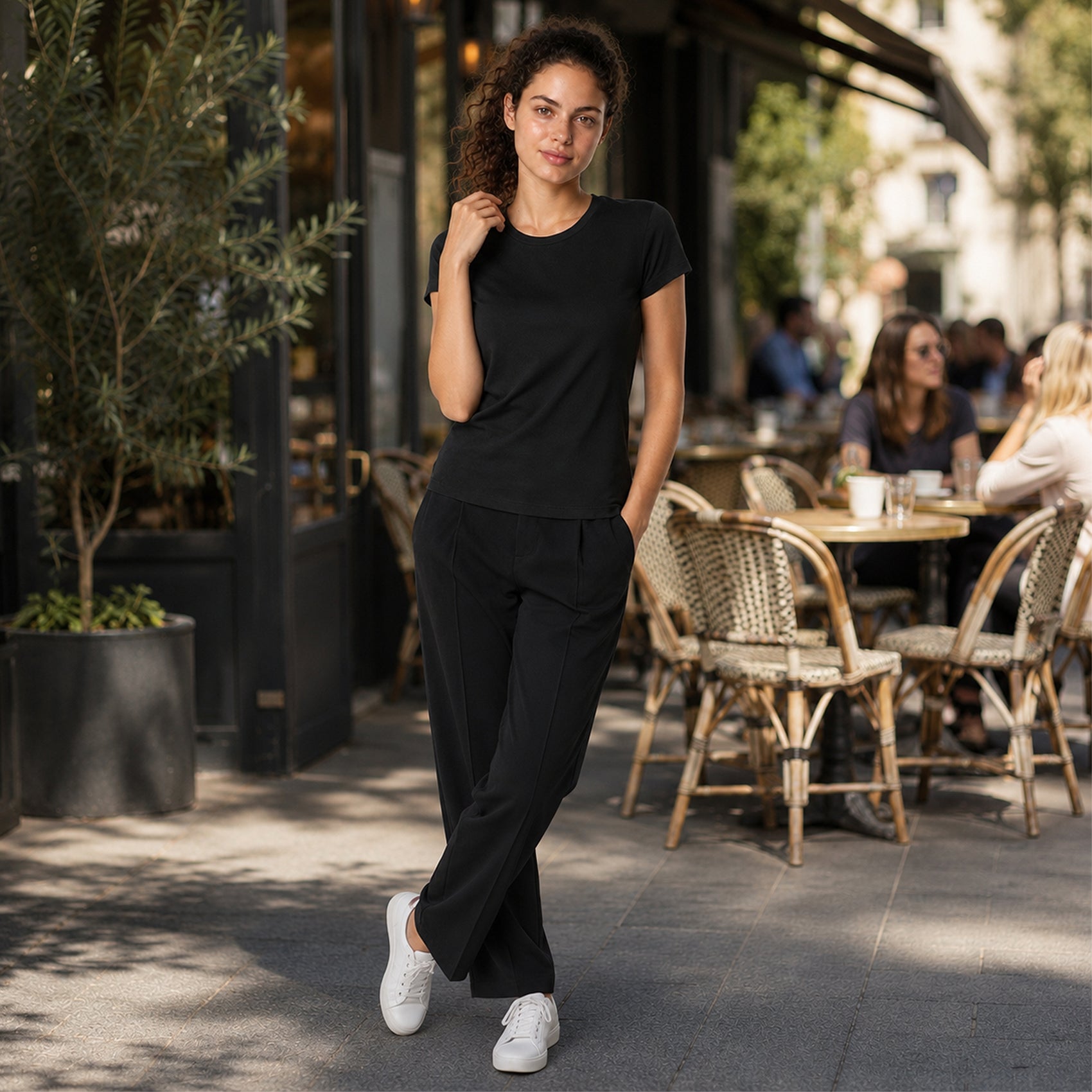Blusa Básica Suave Casual Para Mujer Apx-0213 Negro Marca Aspik®