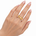 Anillo Óvalos Con Borde Texturizado Bisutería Fina De Mujer