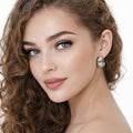 Aretes Arracada Media Luna Chunky Plateada Con Pedrería
