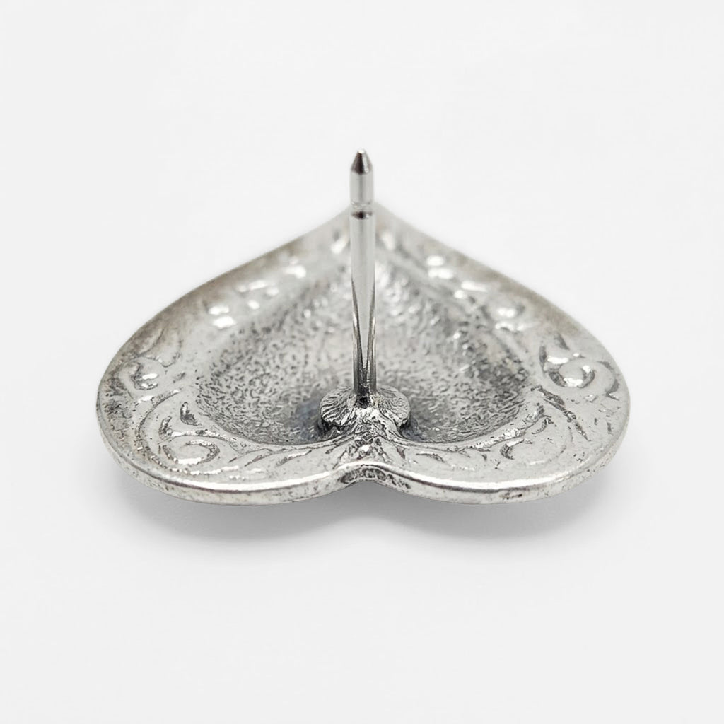 Aretes De Corazón Para Mujer Bisutería Fina Plateados 4cm