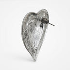Aretes De Corazón Para Mujer Bisutería Fina Plateados 4cm