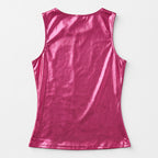 Blusa Efecto Metálico Brillante Mod.194-23 Fuscia London Fashion®