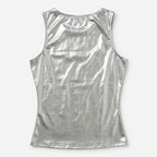 Blusa Efecto Metálico Brillante Mod.194-23 Plata London Fashion®