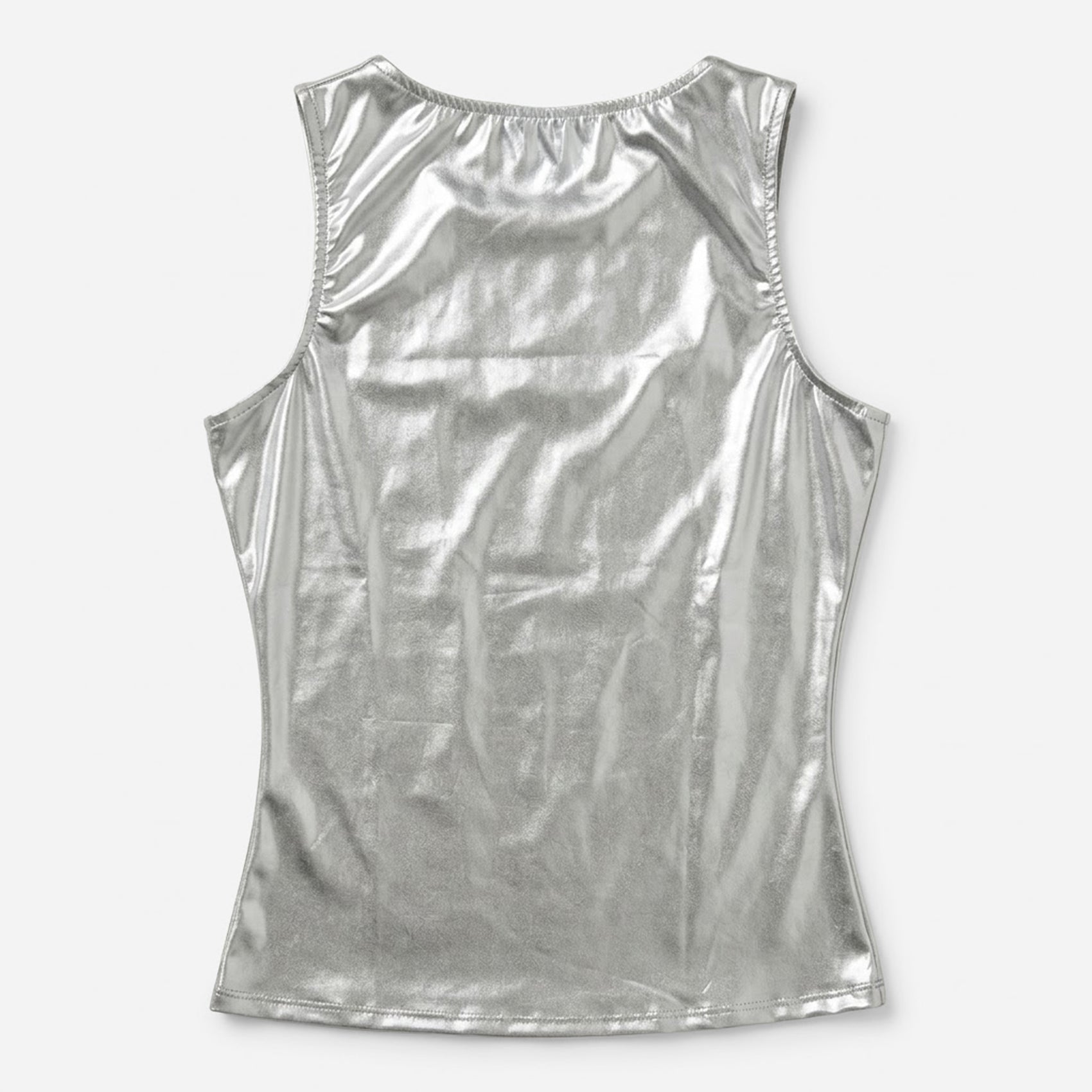 Blusa Efecto Metálico Brillante Mod.194-23 Plata London Fashion®