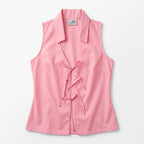 Blusa Cuello Camisero Lazos Frontales 2425 London Fashion®
