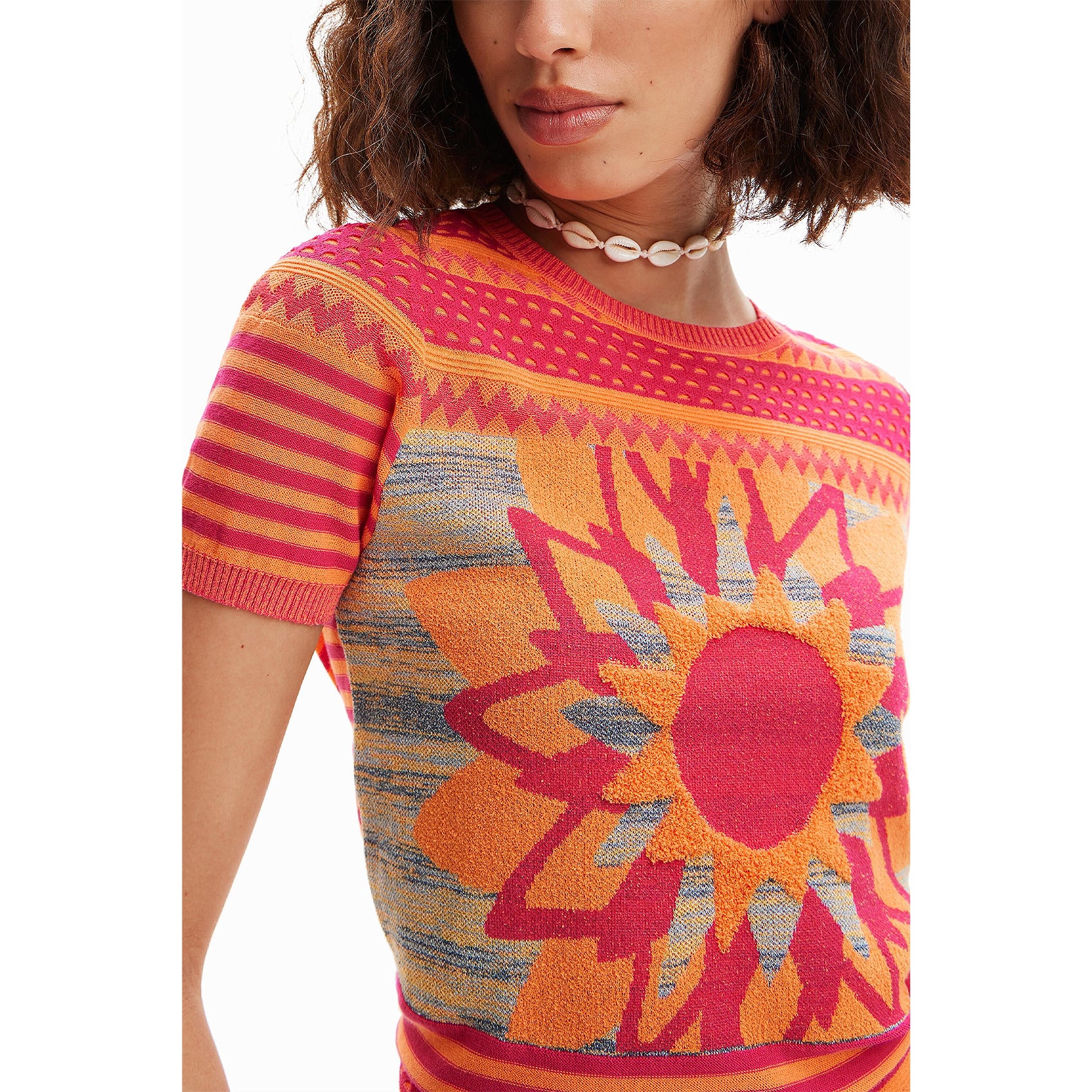 Blusa Casual Para Mujer Con Diseño Artístico Marca Desigual® Multicolor 24swtk74