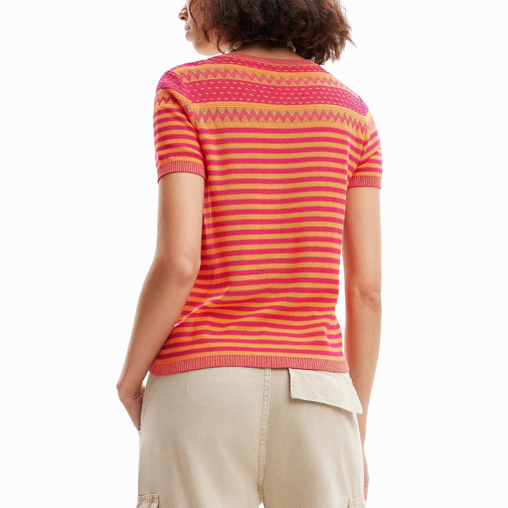 Blusa Casual Para Mujer Con Diseño Artístico Marca Desigual® Multicolor 24swtk74
