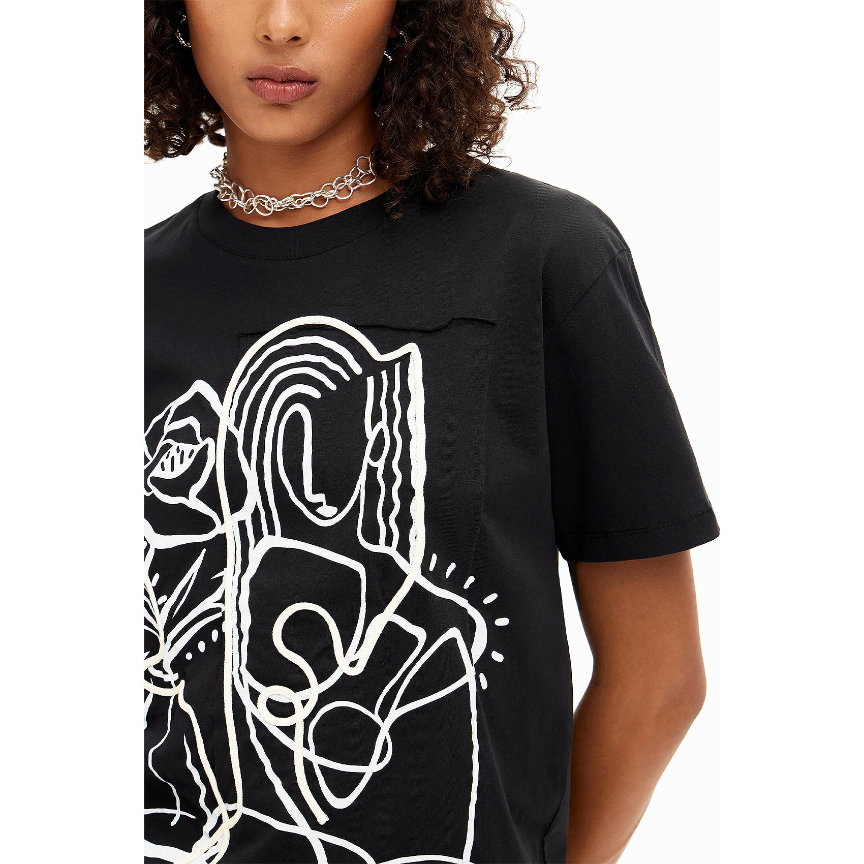 Blusa Casual Para Mujer Con Diseño Artístico Marca Desigual® Multicolor 24swtkb0