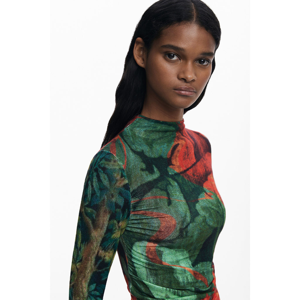Blusa Ligera Cuello Alto Para Mujer 25wwjf48/4055 Desigual®