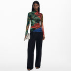 Blusa Ligera Cuello Alto Para Mujer 25wwjf48/4055 Desigual®