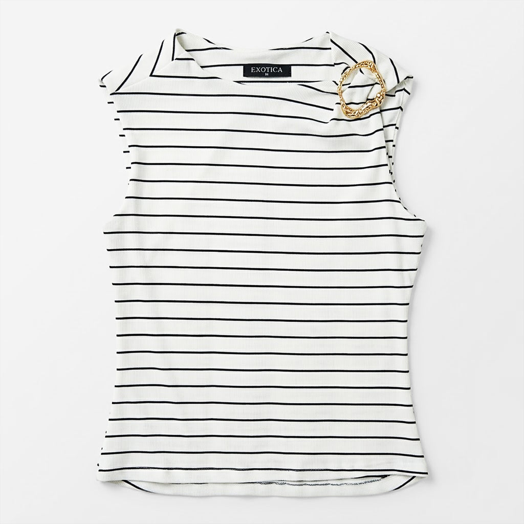 Blusa Semi Formal Con Aro Dorado Mujer 4363 Marca Exotica®