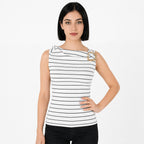 Blusa Semi Formal Con Aro Dorado Mujer 4363 Marca Exotica®