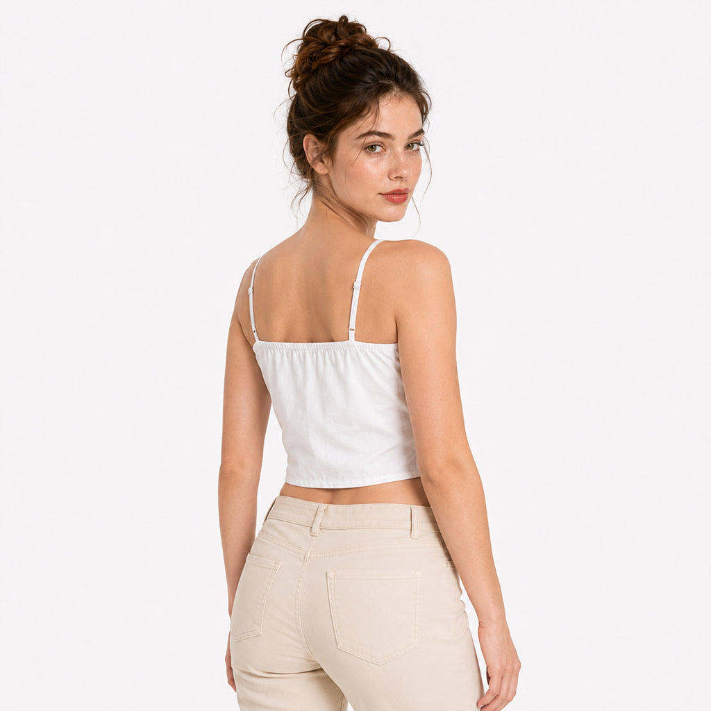 Blusa Top De Tirantes Con Flor Desmontable Al2107 Julys®
