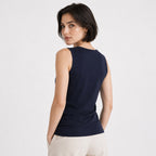 Blusa Básica Suave Sin Mangas Para Mujer Apx-0214 Azul Oscuro Aspik®