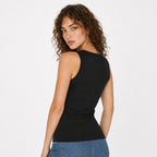 Blusa Básica Suave Sin Mangas Para Mujer Apx-0214 Negro Aspik®