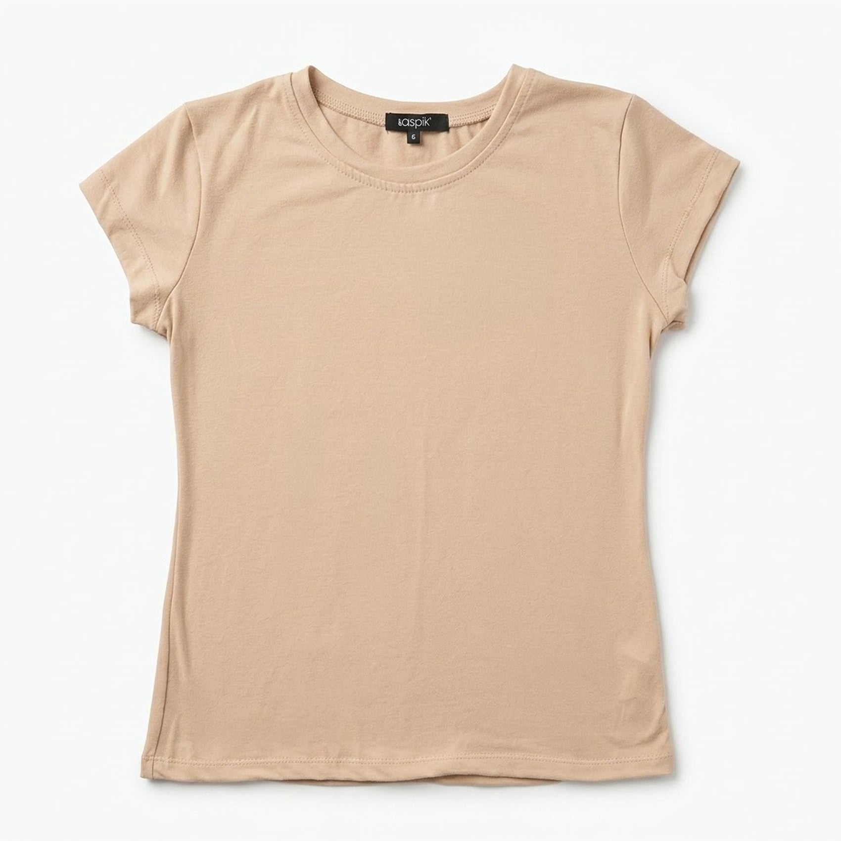 Blusa Básica Suave Casual Para Mujer Apx-0213 Beige Marca Aspik®
