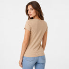 Blusa Básica Suave Casual Para Mujer Apx-0213 Beige Marca Aspik®