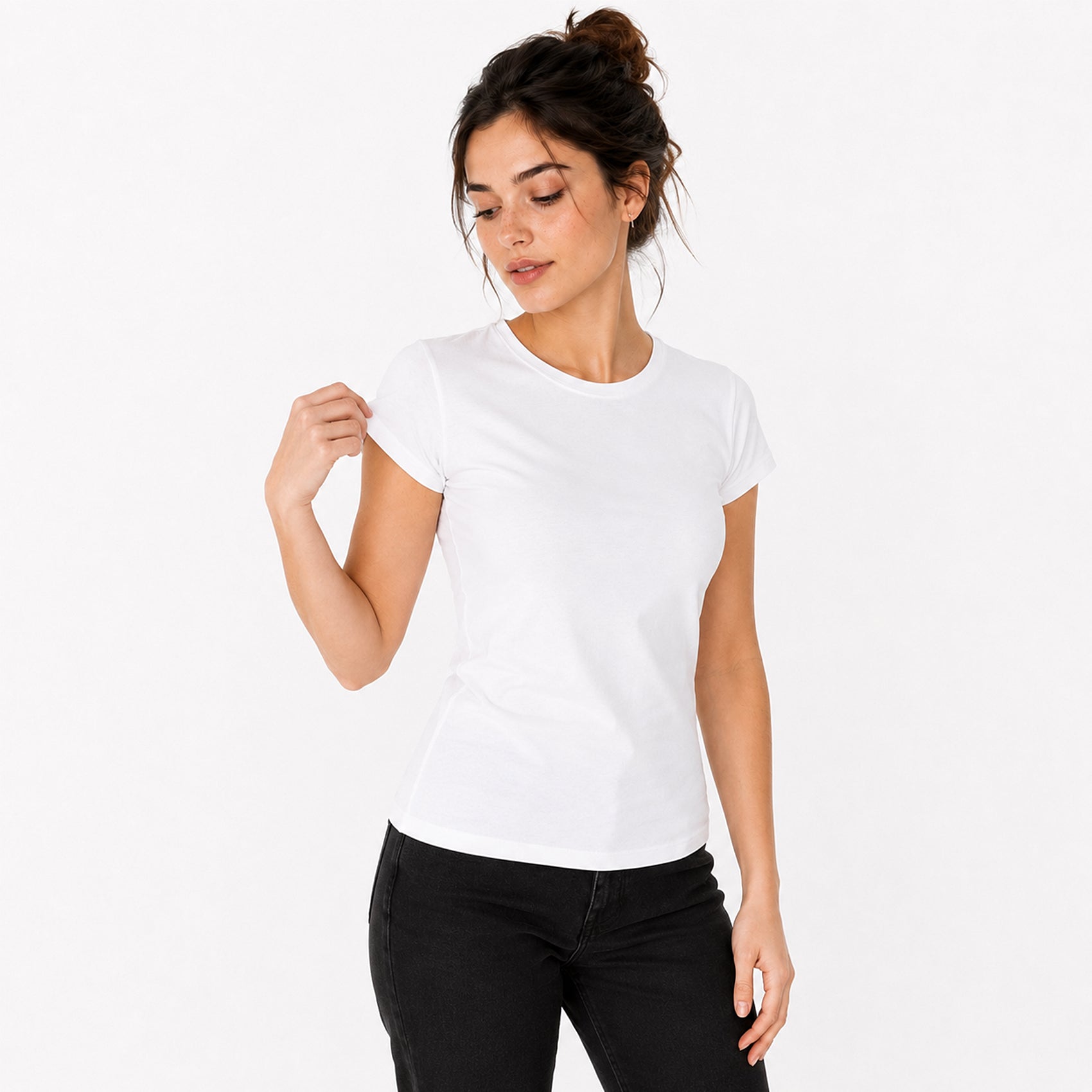 Blusa Básica Suave Casual Para Mujer Apx-0213 Blanco Marca Aspik®