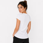 Blusa Básica Suave Casual Para Mujer Apx-0213 Blanco Marca Aspik®