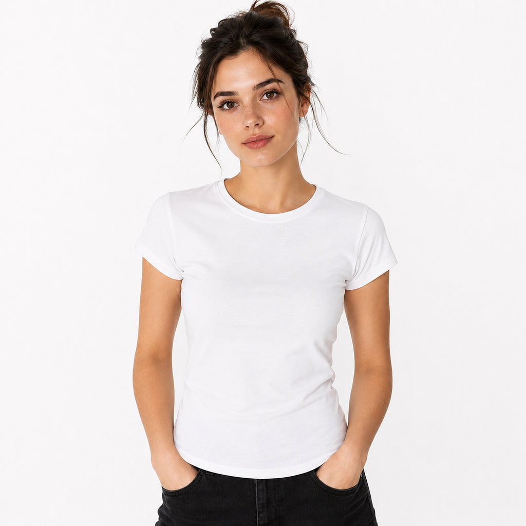 Blusa Básica Suave Casual Para Mujer Apx-0213 Blanco Marca Aspik®