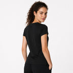 Blusa Básica Suave Casual Para Mujer Apx-0213 Negro Marca Aspik®