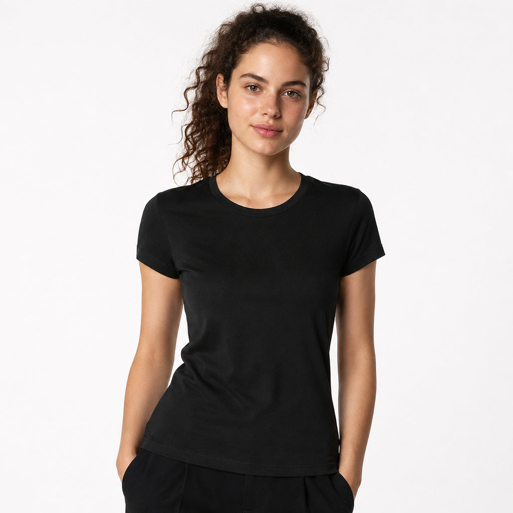 Blusa Básica Suave Casual Para Mujer Apx-0213 Negro Marca Aspik®