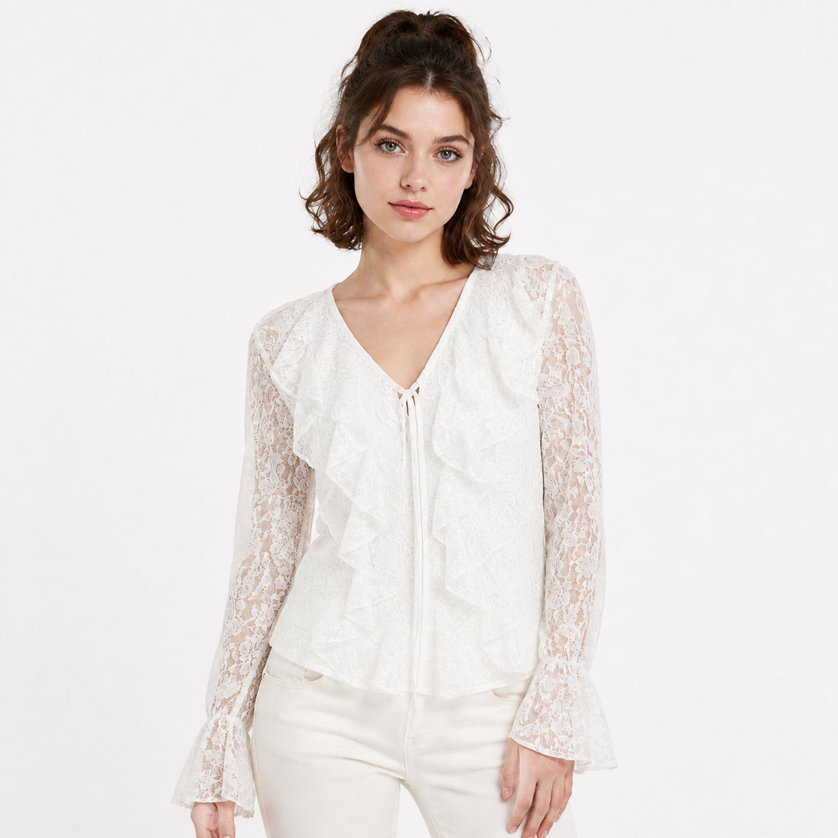 Blusa Tipo Encaje Para Mujer Mod. Mj725 Marca Julys®