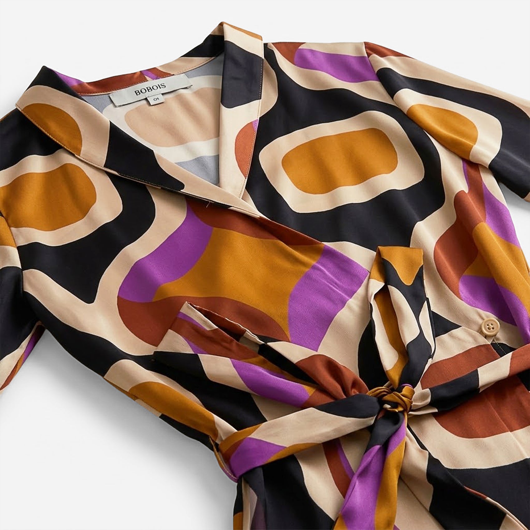 Blusa Estampado Retro Para Mujer Mod. T41100 Marca Bobois®