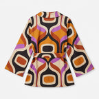 Blusa Estampado Retro Para Mujer Mod. T41100 Marca Bobois®