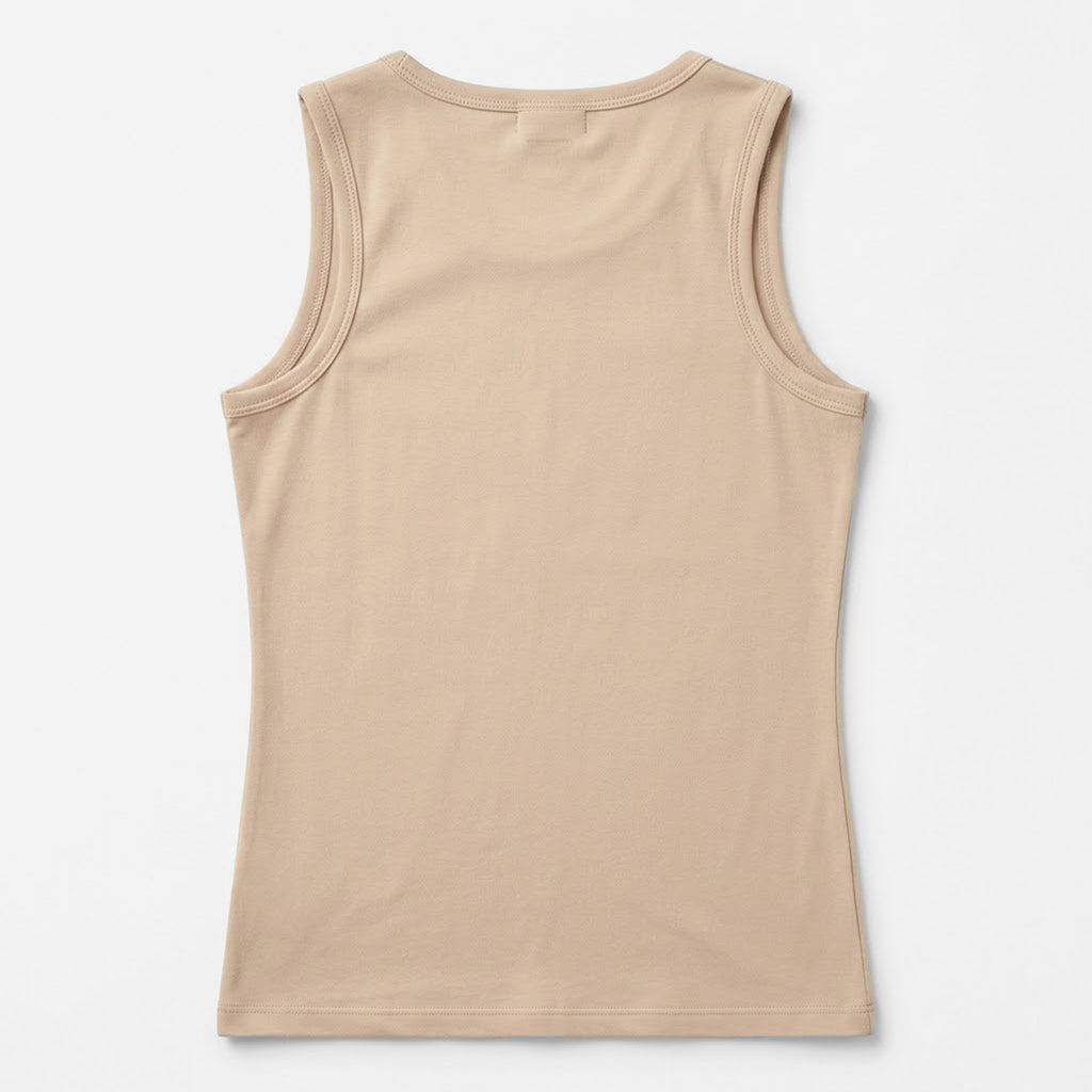 Blusa Básica Suave Sin Mangas Para Mujer Apx-0214 Beige Aspik®