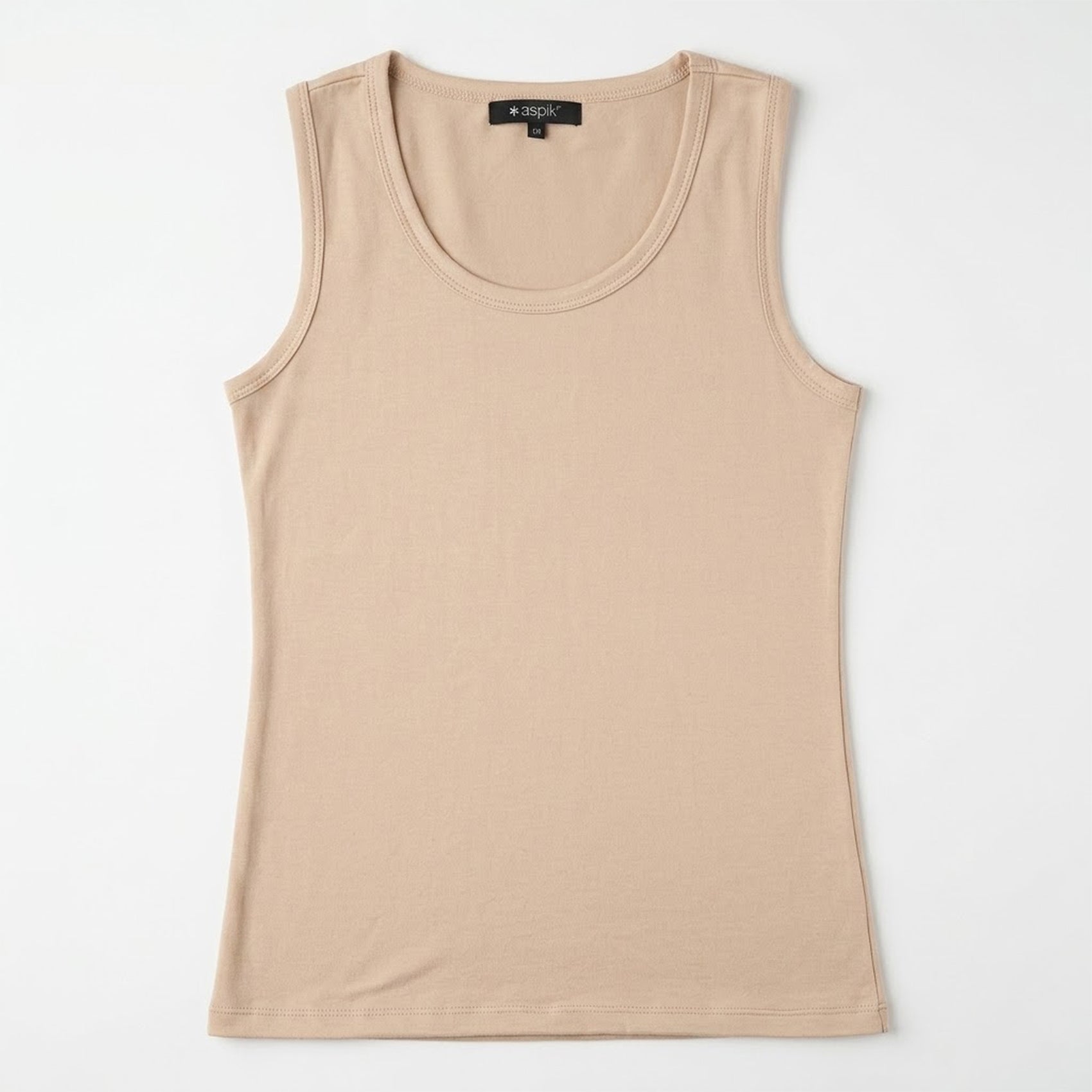 Blusa Básica Suave Sin Mangas Para Mujer Apx-0214 Beige Aspik®