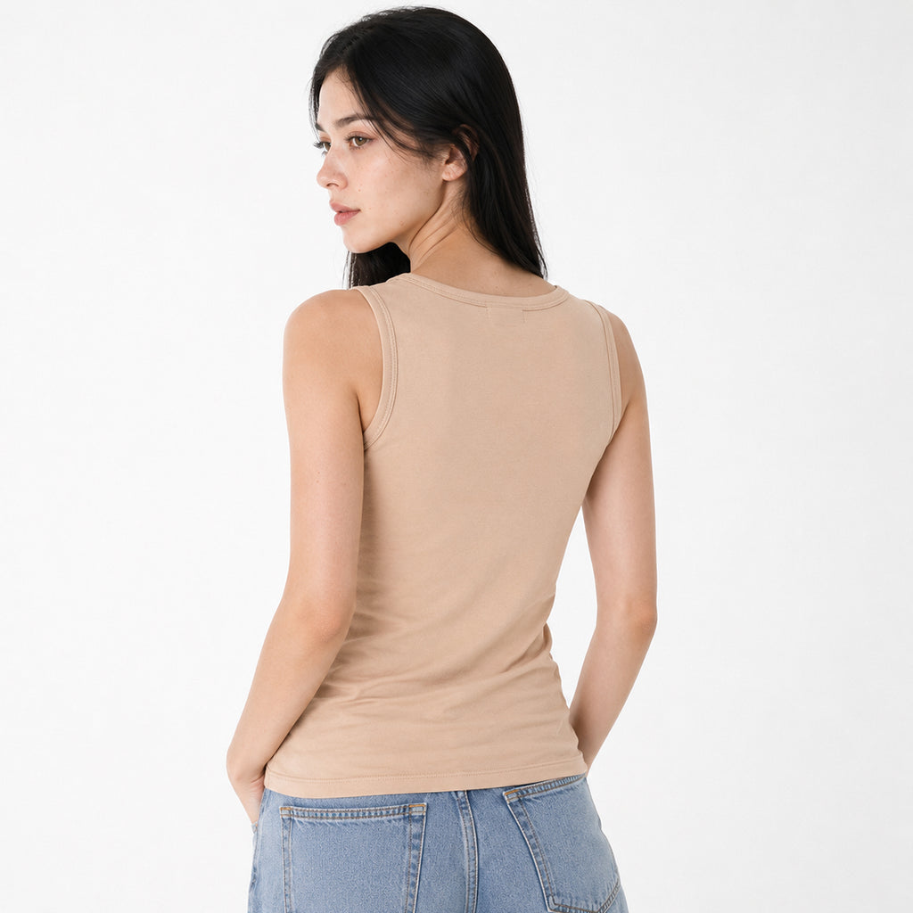 Blusa Básica Suave Sin Mangas Para Mujer Apx-0214 Beige Aspik®